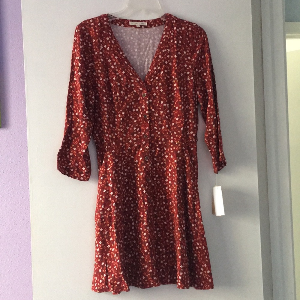 Burnt orange floral dress NWT